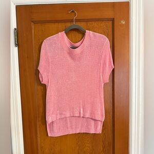 The Cotton Emporium Pink Sweater Knit Short Sleeve Top Size Large